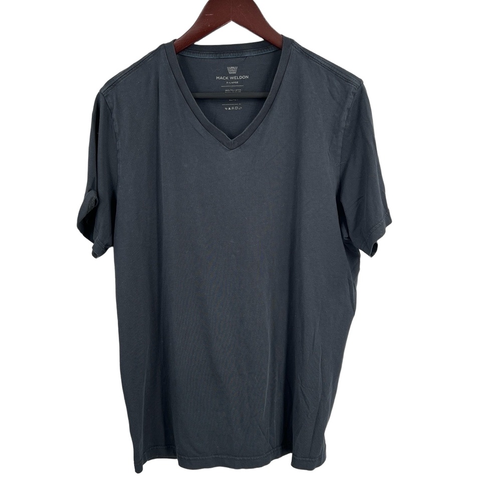 Mack Weldon V-Neck T-Shirt Black Pima Cotton Size XL Soft Basic Tee